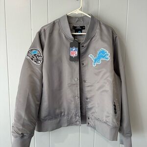 NFL Lions Grey Bomber Jacket